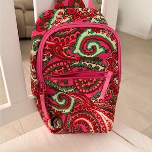 Vera Bradley Pink and Green Paisley Crossbody Bag
